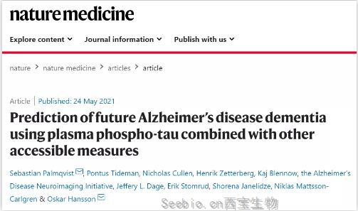 方法來了！Nature子刊：血漿磷酸化tau與其他方法結合可預測阿爾茨海默氏癥